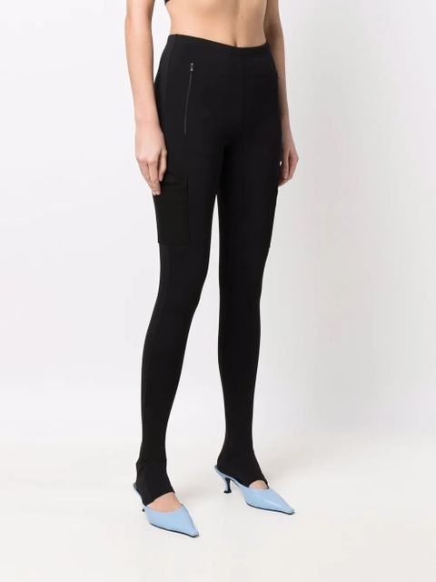 WARDROBE.NYC multi-pocket slip-on leggings - Black
