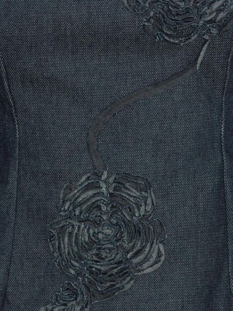 ROTATE BIRGER CHRISTENSEN rose-embellished strapless top - Blue