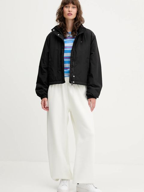 Tommy Jeans kurtka kolor czarny przejściowa oversize DW0DW21436 - zdjęcie produktu nr 2