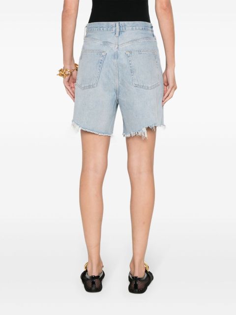 AGOLDE Stella distressed denim shorts - Blue