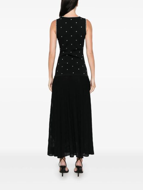SANDRO floral-embellishment knitted maxi dress - Black