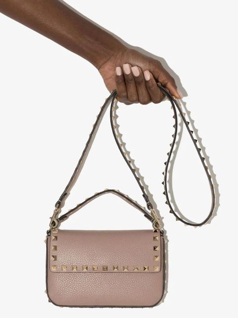 Valentino Garavani Rockstud top-handle mini bag - Neutrals