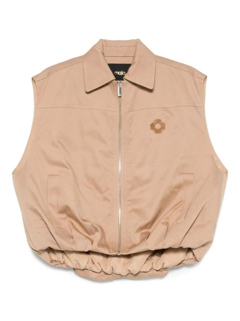 Maje flower-detail zip-front waistcoat - Neutrals - zdjęcie produktu nr 1