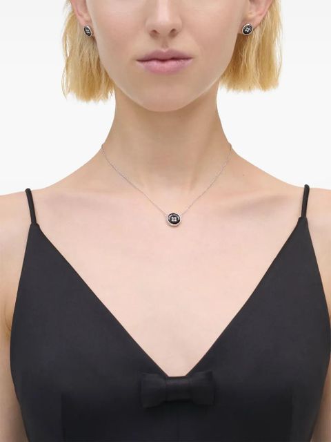 Marc Jacobs logo-plaque pendant necklace - Silver