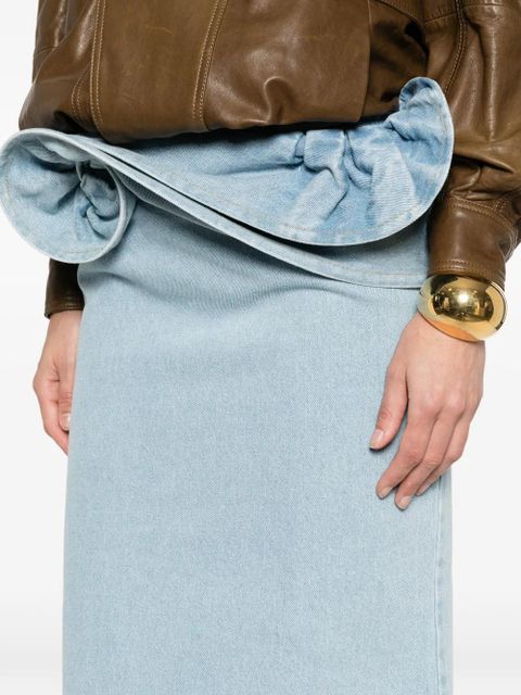 Magda Butrym rose-detail midi skirt - Blue
