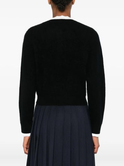 SANDRO buttoned scalloped-trim cardigan - Black
