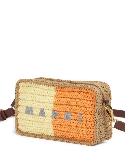 Marni Seaside colour-block camera bag - Brown