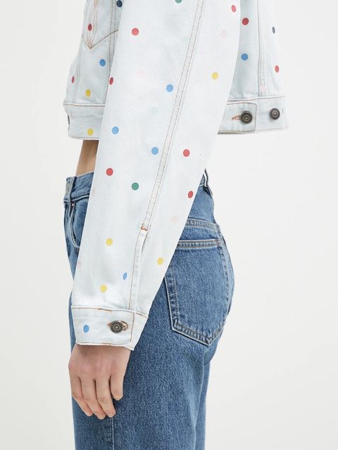 Fiorucci kurtka jeansowa bawełniana Confetti Dot Cropped Denim