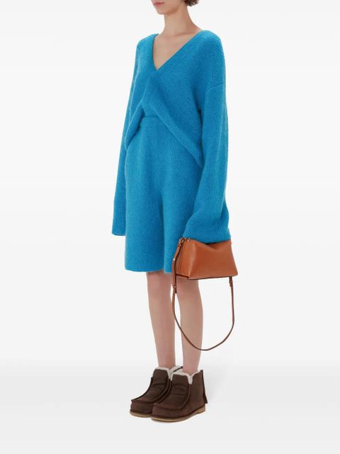 JW Anderson logo-appliqué knit bermuda shorts - Blue - zdjęcie produktu nr 2