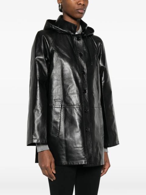 Prada hooded button fastening jacket - Black