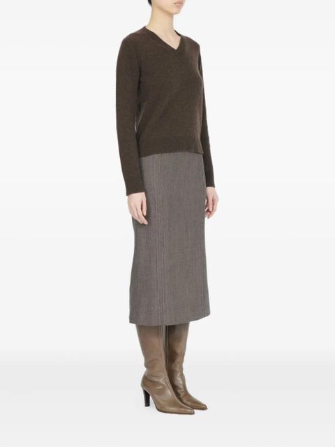 MM6 Maison Margiela V-neck wool sweater - Brown