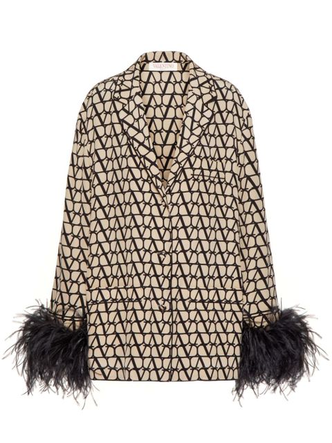 Valentino Garavani Toile Iconographe crepe-de-chine blouse - Neutrals