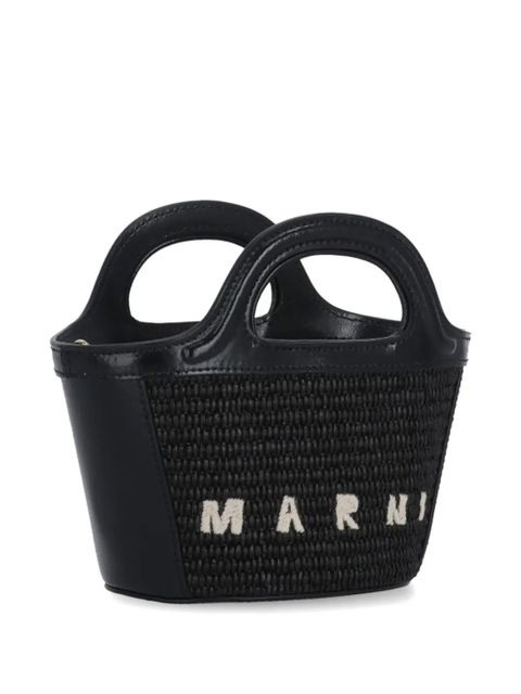 Marni micro Tropicalia logo tote bag - Black