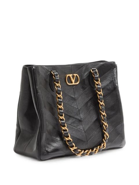 Valentino Garavani Laseine chevron-pattern tote bag - Black