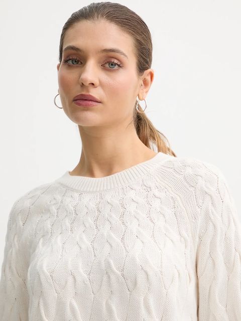 Calvin Klein Jeans sweter bawełniany damski kolor beżowy LV044E301G