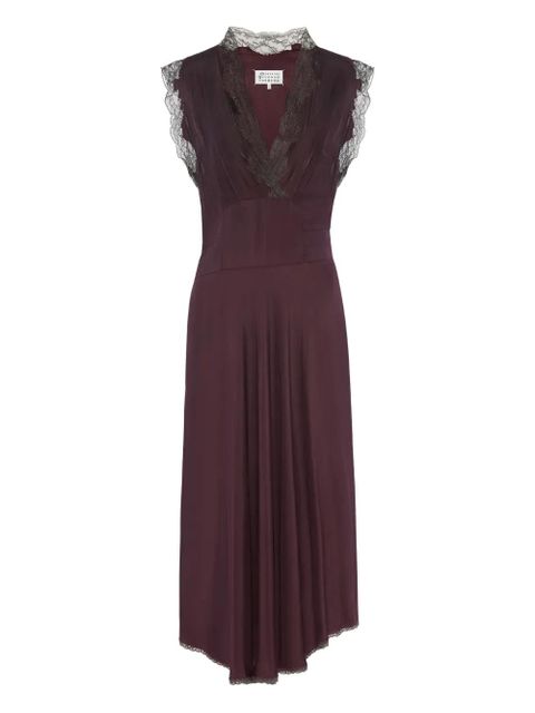 Maison Margiela lace-detail midi dress - Purple - zdjęcie produktu nr 1