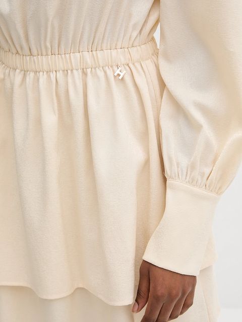 Silvian Heach sukienka FAYIUM kolor beżowy mini rozkloszowana GPA25322VE