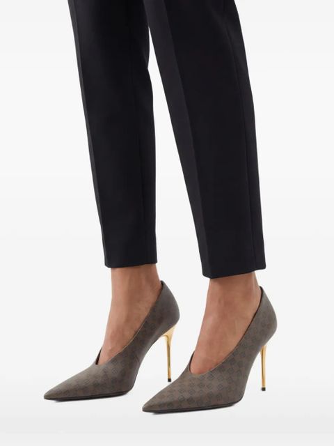 Balmain monogram-print pumps - Brown