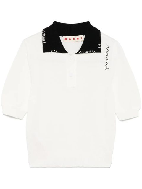 Marni contrastíng-collar polo shirt - White - zdjęcie produktu nr 1