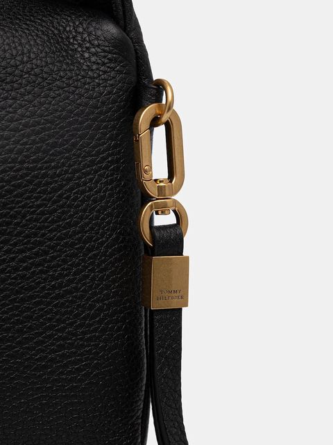 Tommy Hilfiger torebka skórzana kolor czarny AW0AW18150 - zdjęcie produktu nr 2