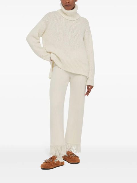 Alanui logo-plaque cashmere-silk blend jumper - White - zdjęcie produktu nr 2