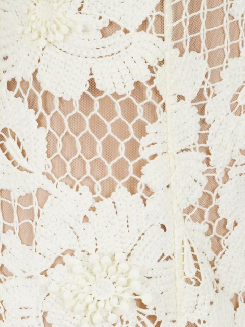 Self-Portrait floral-lace midi dress - Yellow