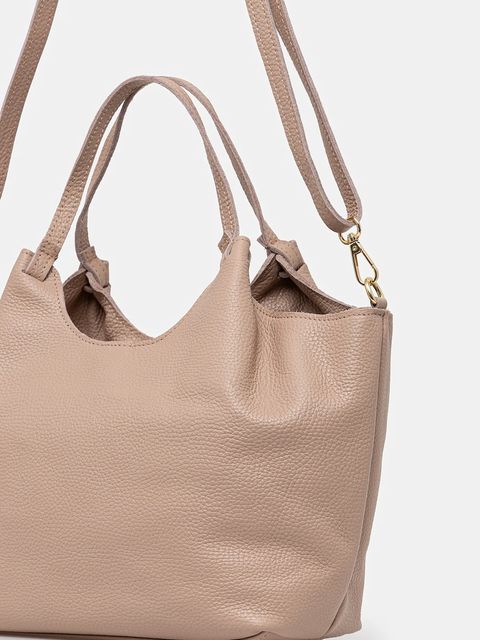 Answear.LAB torebka skórzana kolor różowy