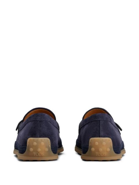 Tod's buckle-detail suede loafers - Blue - zdjęcie produktu nr 2