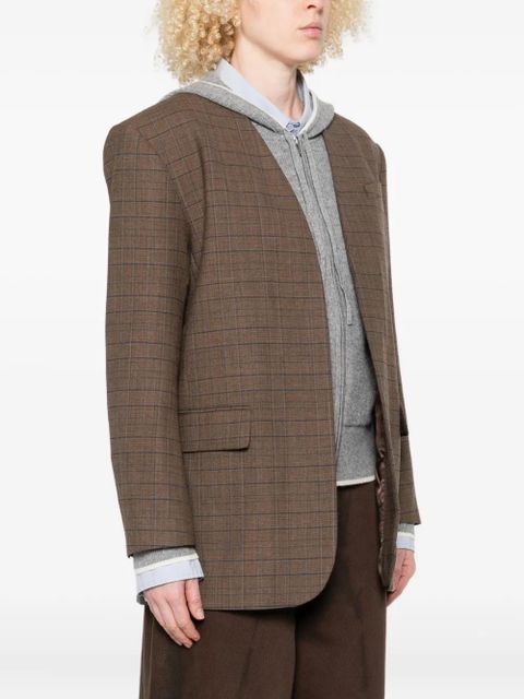 SANDRO checked-pattern blazer - Brown