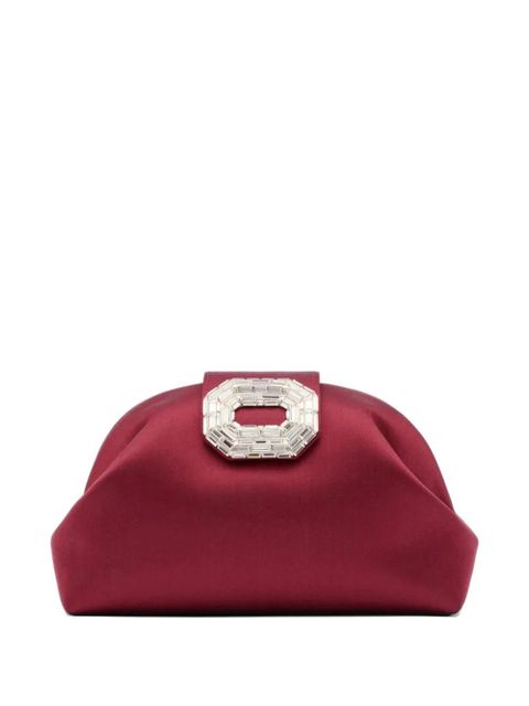 Amina Muaddi embellished chain clutch bag - Red - zdjęcie produktu nr 1