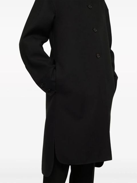 Jil Sander asymmetric-hem cotton coat - Black