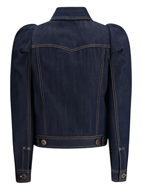 Alexander McQueen pinched-shoulder denim jacket - Blue - zdjęcie produktu nr 2