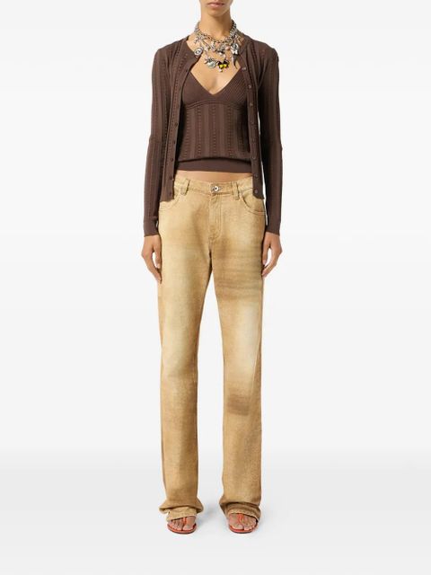 Blumarine knit V-neck top - Brown - zdjęcie produktu nr 2