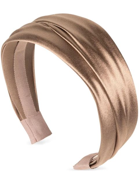 Jennifer Behr Natasha satin-finish headband - Brown - zdjęcie produktu nr 1
