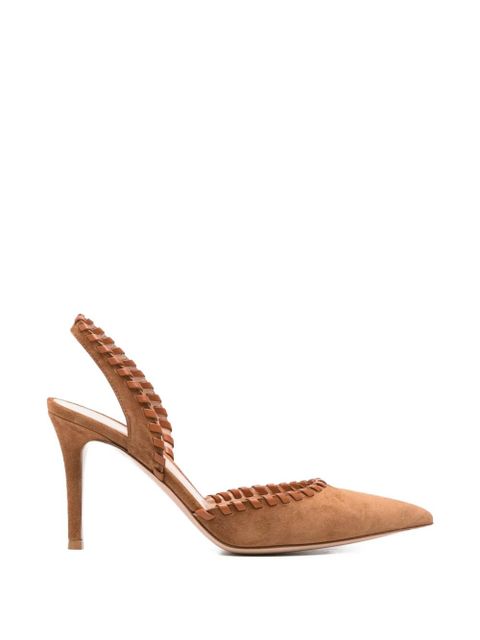 Gianvito Rossi braided-trim suede sandals - Brown - zdjęcie produktu nr 1
