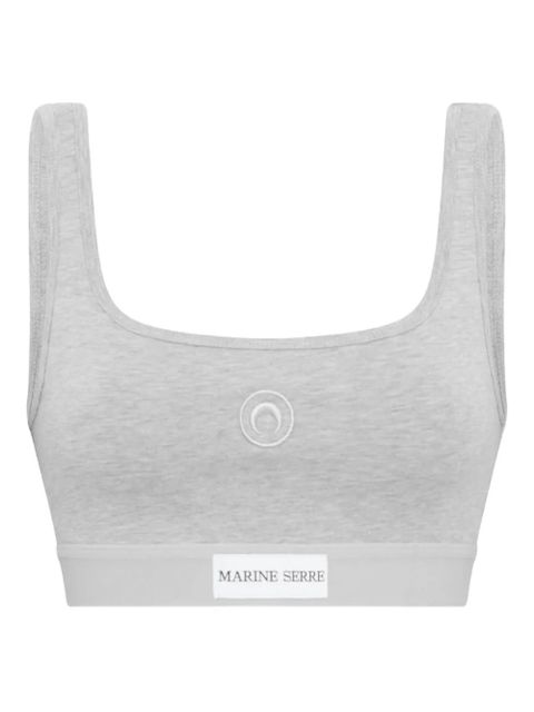 Marine Serre Moon-embroidered sports bra - Grey - zdjęcie produktu nr 1