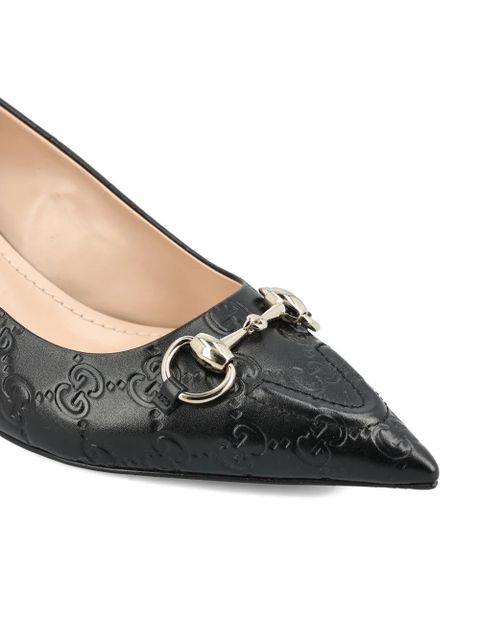 Gucci Horsebit logo-embossed pumps - Black
