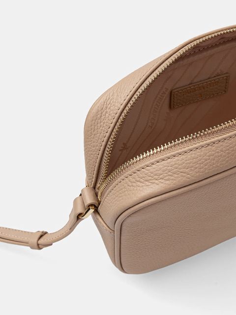 Patrizia Pepe torebka skórzana kolor beżowy CB8985 L001