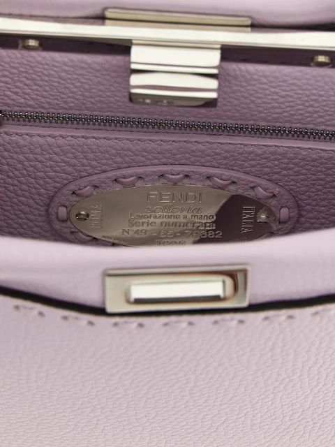 FENDI mini Peekaboo Selleria topstitching tote bag - Purple
