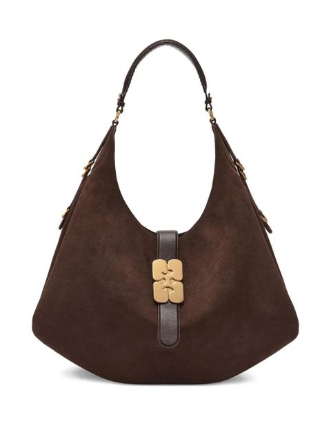 GANNI logo-plaque shoulder bag - Brown - zdjęcie produktu nr 1