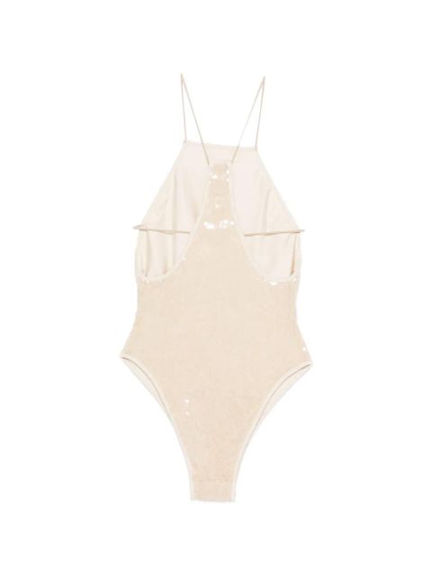 Oséree sequin embellished swimsuit - Neutrals