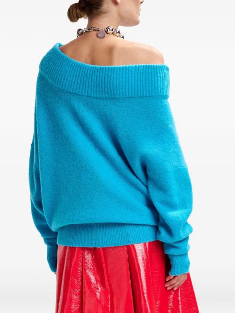 Essentiel Antwerp off-shoulder ribbed sweater - Blue