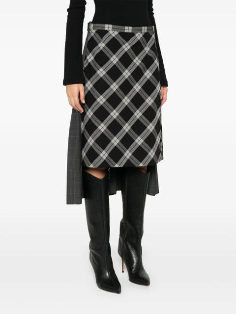 Balenciaga checked midi skirt - Grey