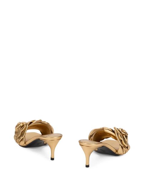 Valentino Garavani flower heeled sandals - Gold