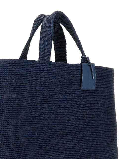 Manebi Sunset raffia shoulder bag - Blue