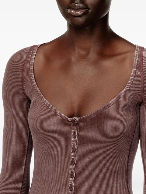 Diesel D-Ley ribbed buttoned midi dress - Brown