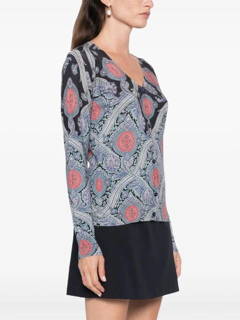 ETRO paisley-print cardigan - Blue