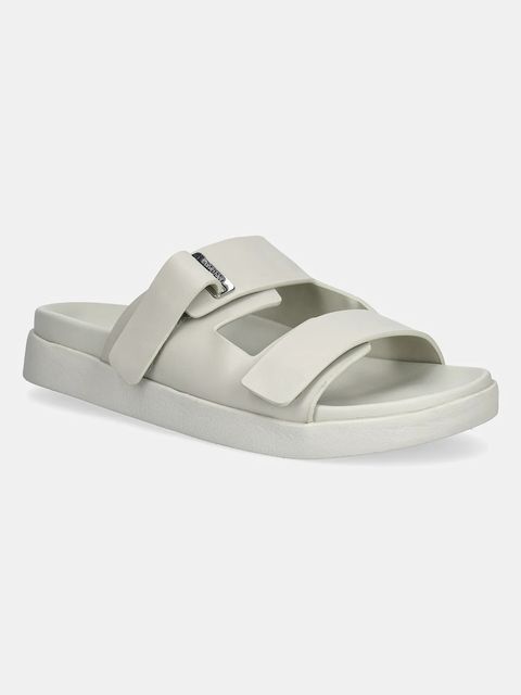 Calvin Klein klapki skórzane FLAT ADJ SLIDE EYELET - zdjęcie produktu nr 2