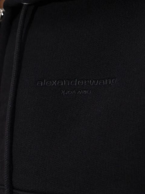 Alexander Wang zip-up hooded sweater - Black