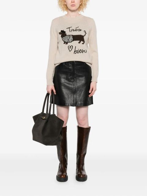 Weekend Max Mara leather pocket mini skirt - Black